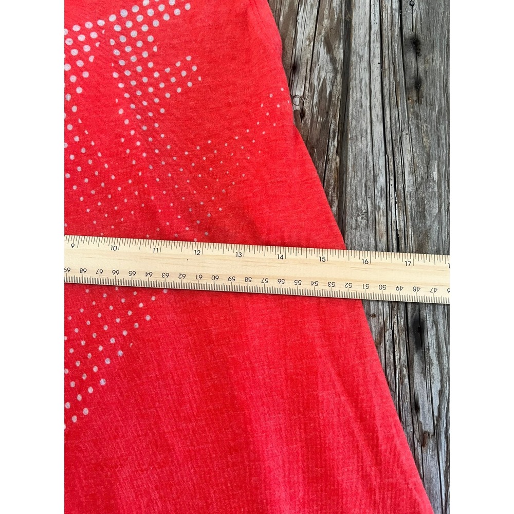 Nike Womens Racerback Tank Top Coral Orange Polka Dot Swoosh Logo Medium - Picture 3 of 4